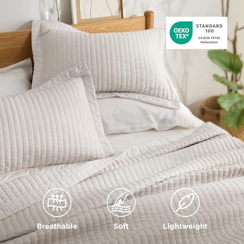 Bedsure Quilts King Size - King Quilt Bedding Set Bedspread Coverlet Comforter, Lightweight Corduroy Pattern Bedspread, 3-Piece Set with 106"x96" Coverlet & 2 Pillow Shams, All-Season Soft Microfiber Bedsure