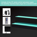 MESAILUP LED Lighted Liquor Bottle Display Shelf 24 Inch 2 Step Bar Liquor Bottle Shelf Commercial Lighting Shelves with Remote Control(2 Tier, 24 inch) MESAILUP
