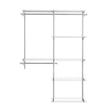 Rubbermaid Configurations Deluxe Custom Closet Kit, 4-8 Ft. Adjustable Metal Wire Shelving, Titanium Finish, Expandable Organization System, Hardware Included, for Home Closet/Pantry/Laundry/Mudroom Rubbermaid