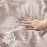 MILDLY Muslin Duvet Cover Twin - 100% Washed Cotton Linen Like Gauze Comforter Cover 2 Pieces Breathable & Lightweight for All Season MILDLY