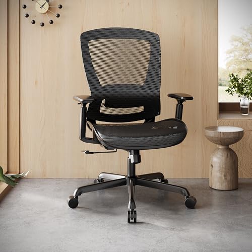 ELABEST Mesh Office Chair,Ergonomic Computer Desk Chair,Sturdy Task Chair- Adjustable Lumbar Support & Armrests,Tilt Function,Comfort Wide Seat,Swivel Home Office Chair (Black) ELABEST