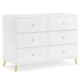 Delta Children Essex 6 Drawer Dresser, Bianca White/Natural Delta Children