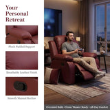 Trygoal Single Leather Manual Recliner Chair, Oversized Lazy Boy Recliner with Home Theater Seating, Breathable Living Room Reclining Chair for Adults Reading, Gaming, Relax, Red