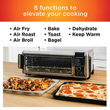 Ninja SP101 Digital Air Fry Countertop Oven with 8-in-1 Functionality, Flip Up & Away Capability for Storage Space, with Air Fry Basket, Wire Rack & Crumb Tray, Silver Ninja