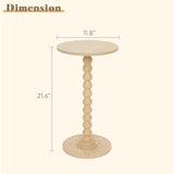 Fultyle Round Side Table, Small Drink Table for Small Spaces, Modern Accent End Table Coffee Table with Solid Wood Leg for Living Room, Bedroom, Corners, and Office (Natural) Fultyle