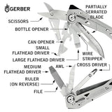 Gerber Gear Suspension-NXT 15-in-1 EDC Multi tool with Pocket Knife, Needle Nose Pliers and Wire Stripper Tools, Gifts for Men, Survival and Camping Gear, Stainless Steel GERBER