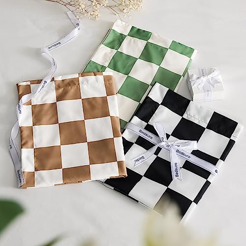Bedsure Comforter Set Queen Size - Checkered Bedding Comforter Set for Boys, 3 Pieces, 1 Soft Green Comforter and 2 Pillow Shams Bedsure