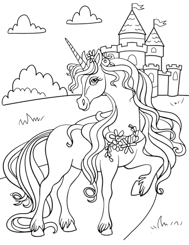 Unicorn Coloring Book: For Kids Ages 4-8 (Coloring Books for Kids) WoodArtSupply