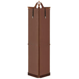 Royard Oaktree Lighted Curio Cabinet with Curved Top Finial, Wooden Corner Display Cabinet with Adjustable Tempered Glass Shelves, Retro Storage Cabinet with Mirrored Back & Tempered Glass Doors Royard Oaktree