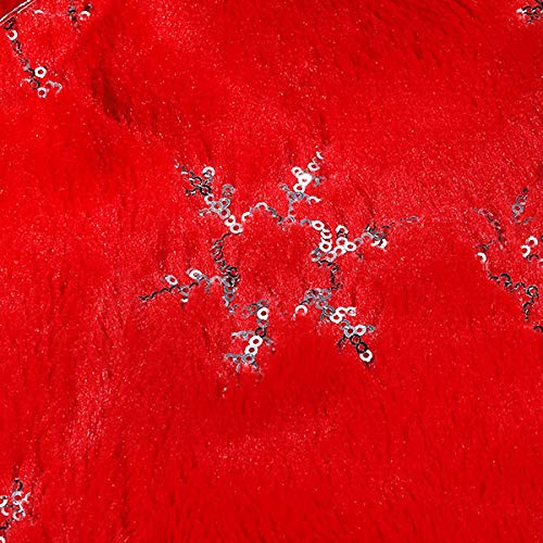 TOBEHIGHER Christmas Tree Skirt - 48 Inches Large Red Tree Skirt with High - End Soft Faux Fur Tree Skirt for Christmas Decorations Indoor Outdoor - Red TOBEHIGHER