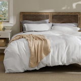 Bedsure Luxury Waffle Duvet Cover Queen Size - Textured Duvet Cover Set, Soft, Breathable Bedding Set (90"x90") with 2 Pillow Shams for All Season, Pure White, Comforter Not Included Bedsure