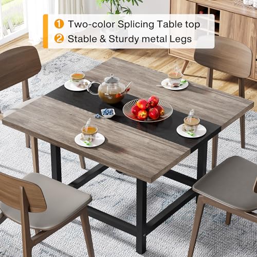 Tribesigns Square Dining Table for 4 People, Farmhouse 39.4"x 39.4"x29.5 “ inches Wooden Kitchen Table, Farmhouse 2 Person Dinning Table for Dinning Room &Small Space Tribesigns