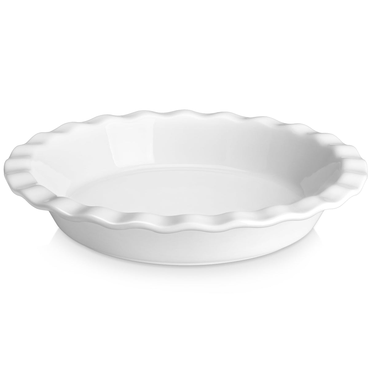 MALACASA Ceramic Pie Pan, Pie Pan for Baking 9 Inch, 40 OZ Pie Plate Round Pie Dish for Baking Fluted Pie Dish Baking Pan, Non Stick Deep Pie Dishes for Quiche, Apple Pies, Pot Pies, Tart, etc. MALACASA