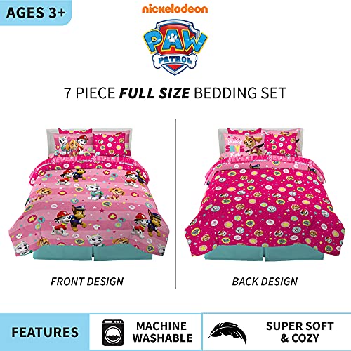 Paw Patrol Girls Kids Bedding Super Soft Comforter And Sheet Set With Sham, 7 Piece Full Size, (Official) Nickelodeon Product By Franco Franco