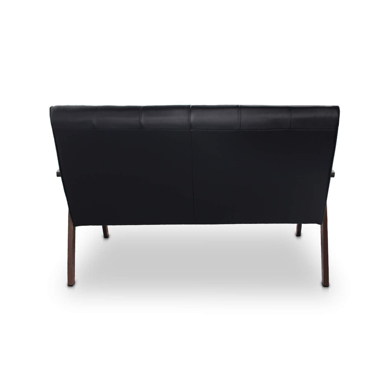 AODAILIHB Modern Wooden Leather 2-Seat Sofa, Sleek Minimalist Loveseat, Sturdy and Long-Lasting Loveseat Sofa Couch, Home Office Furniture (Black) - WoodArtSupply