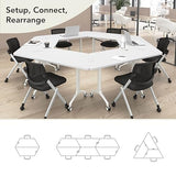 Bush Business Furniture 60-inch Trapezoid Modular Office Conference Table, Synergy Collection, White Bush Furniture
