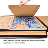 Rekcopu 1500 Pieces Jigsaw Puzzle Board, Portable Puzzle Board, Jigsaw Puzzle Table Board, Puzzle Keeper Puzzle Caddy with Sorting Trays & Detachable Board,Non-Slip Surface, Medium Rekcopu