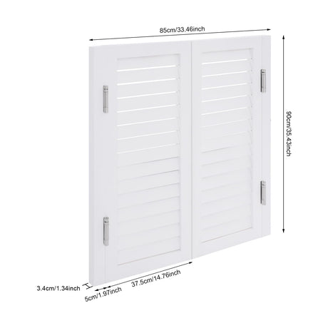 Undercat Swinging Door Cafe Doors, Solid Wood Partition Door, Two-Way Saloon Doors, Half-Waist Dividing Doors for Hallway Porch Kitchen Bar Pub Entrance Partition, 33.46 * 35.43 in, White Undercat