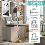 Vriccc Coat Rack Freestanding, Bamboo Cactus Coat Tree, Adjustable Height Wooden Coat Stand with 6 Hooks, kids coat rack, Used In The Bedroom Living Room, Office To Hang Clothes, Hats, Bags Vriccc