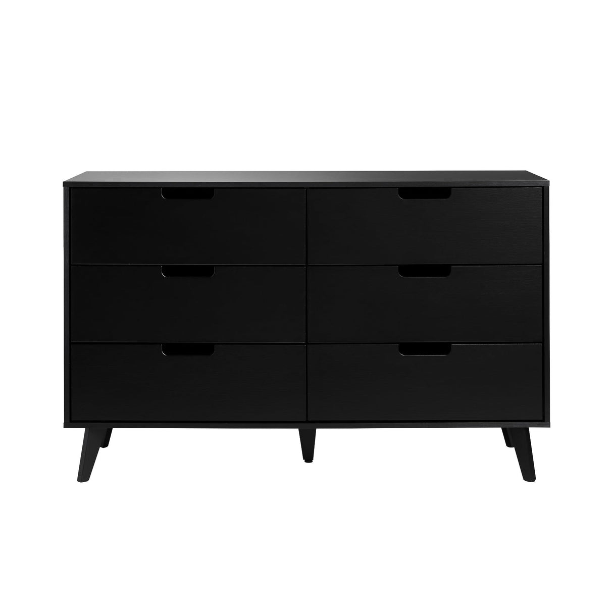 Walker Edison Modern 6-Drawer Dresser Bedroom Storage Organizer, 52 Inch, Black Walker Edison