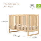 dadada Baby’s 3-in-1 Austin Convertible Crib - Newborn Essentials Baby Bed Fits Standard Crib Mattress - Adjustable Bed Base - Natural dadada