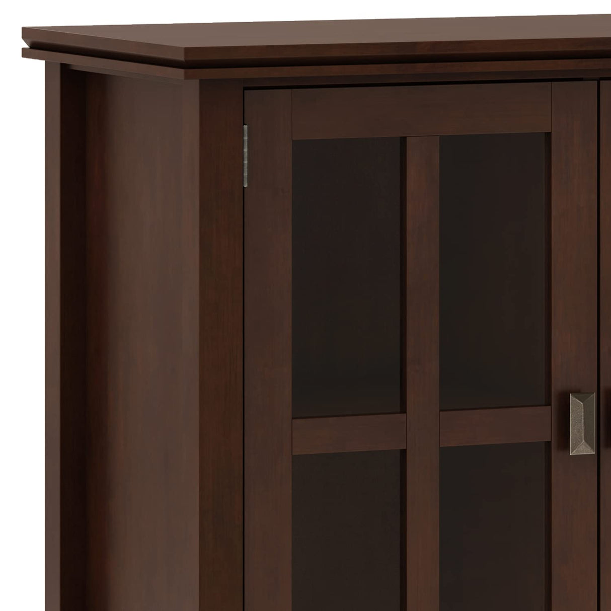 SIMPLIHOME Artisan SOLID WOOD 66 Inch Wide Contemporary Wide 4 Door Storage Cabinet in Russet Brown, For the Living Room, Entryway and Family Room SIMPLIHOME