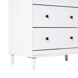 Walker Edison Modern 6-Drawer Solid Wood Dresser Bedroom Storage, 57 Inch, White Walker Edison