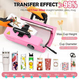 Whubefy Tumbler Heat Press Machine for 30oz 20oz Sublimation Blanks Skinny Tumbler, Heat Press for Tumblers Ceramic Stainless Steel Glass Mug Cup Press,11-16oz Mug Press with Heat Paper, Tape & Gloves Whubefy