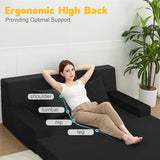 MeMoreCool Boneless Folding Sofa Bed Queen – Corduroy Convertible Futon Couch, 2-in-1 Floor Sleeper with Foam Support, Detachable Pillow & Washable Cover for Living Room, Guest Room, Apartment MeMoreCool