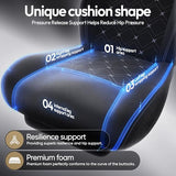 Dowinx Gaming Chair with Heated Massage Lumbar Support,Big and Tall Fabric Gaming Chairs for Adults with Footrest, Ergonomic Computer Game Chair with Poket Spring Cushions, 350lbs, Black Dowinx