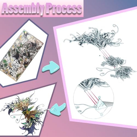 NovnZodiex 3D Metal Puzzles for Adults,Butterfly Model Building Kits,Cute Insect Design,Brain Teaser Puzzle,DIY Mechanical Assembly Kit Creative Ornament Suitable for Home Decor Art Craft (Black) NovnZodiex