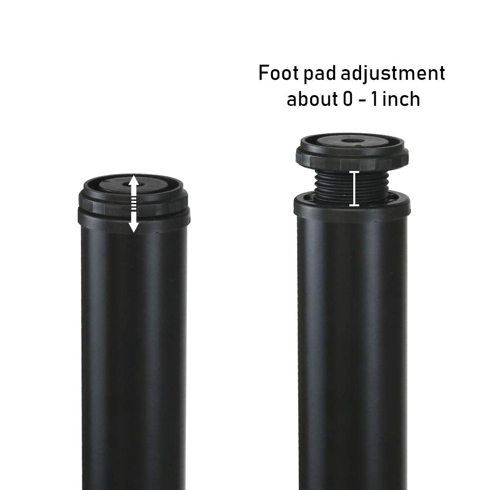 QLLY 32 inch Adjustable Tall Metal Desk Legs, Office Table Furniture Leg Set, Set of 4 (Black) QLLY