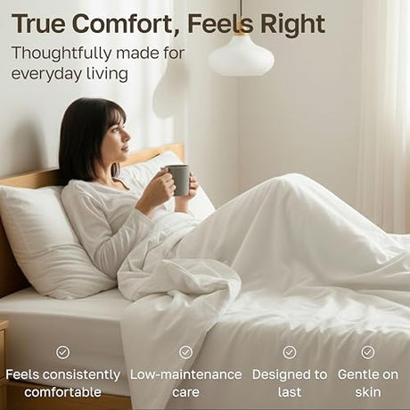 California Design Den Twin Sheets Set - Soft 400 Thread Count Sateen, Natural 100% Cotton Sheets, Deep Pockets with All Around Elastic for a Snug Fit, Durable Bedding Set - White California Design Den