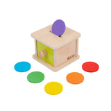 Adena Montessori Coin Box,Object Permanence Box Toys for 1 Year Old Baby Coins,Wooden Montessori Ball Drop Toys Developmental Toys for 6-12 Month Infant Toys,Learning Kids Gifts(Yellow-Green Door) Adena Montessori