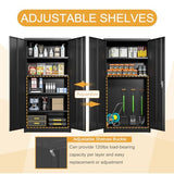 Waqiv 70''H Metal Storage Cabinet with 2 Lockable Door, Locking Garage Cabinet with 4 Adjustable Shelves, Home Office File Cabinet, Assembly Required Waqiv