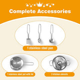 HONEY JOY Corner Kids Kitchen Playset, Little Chef Wooden Play Kitchen for Toddlers, Water Dispenser, Microwave, Range Hood, Refrigerator, Cookware, Modular Pretend Toy Kitchen Set w/Lights & Sounds HONEY JOY