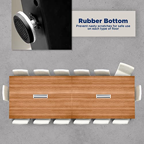 ahliss Sturdy Conference Table with Cable Management Grommets Modern Rectangle Office Meeting Table with Wood Tabletop and Metal Frame & Legs- Easy Assembly Boardroom Table (Natural, 12 foot) ahliss