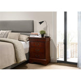 Glory Furniture Louis Phillipe 3 Drawer Nightstand in Cherry Glory Furniture