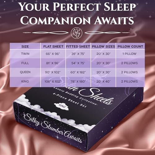 SLEEP SANCTUARY Satin Sheets Twin Size – 3 Piece Luxury Silky Bed Set, Softer Than Silk, 15" Deep Pocket, Cooling & Wrinkle-Free, Moisture-Wicking & Breathable for Hair & Skin (Blush Pink) SLEEP SANCTUARY