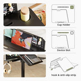 JOY worker Mobile Standing Desk with 60° Tiltable Desktop, 28" Height Adjustable Rolling Desk, DIY Pegboard & Storage Base, Portable Laptop Desk with 4 Lockable Wheels for Home Office, Black JOY worker