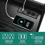 YITAHOME 71'' Kitchen Pantry Storage Cabinet with Microwave Stand, Tall Freestanding Hutch Cabinet with Power Outlet, Pantry Cabinet with Buffet Cupboard, Drawers and Acrylic Doors for Home, Black YITAHOME