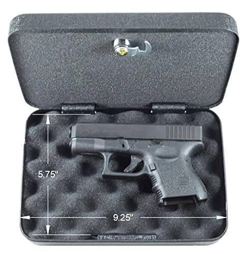 FSDC (Firearm Safety Devices - FSDC-MLC5200 Keyed Steel Lockable Gun Case & Security Box – Heavy-Duty Powder Coated Steel – TSA Approved – Compact for Easy Storage FSDC