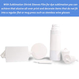 Morepack Sublimation Shrink Wrap Sleeves,5x10 Inch White Sublimation Heat Transfer Shrink Film Bags for Mugs,Cups,Tumblers,Blanks,Shrink Wrap Bands for Sublimation,50 Pcs Morepack