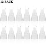 DEAYOU 12 Pack Kids Apron with 2 Pocket, Adjustable Children Chef Apron, White Child Painting Aprons for Cooking, Baking, Crafting, Grilling, Kitchen, Classroom, Party, Activity, Boys, Girls DEAYOU