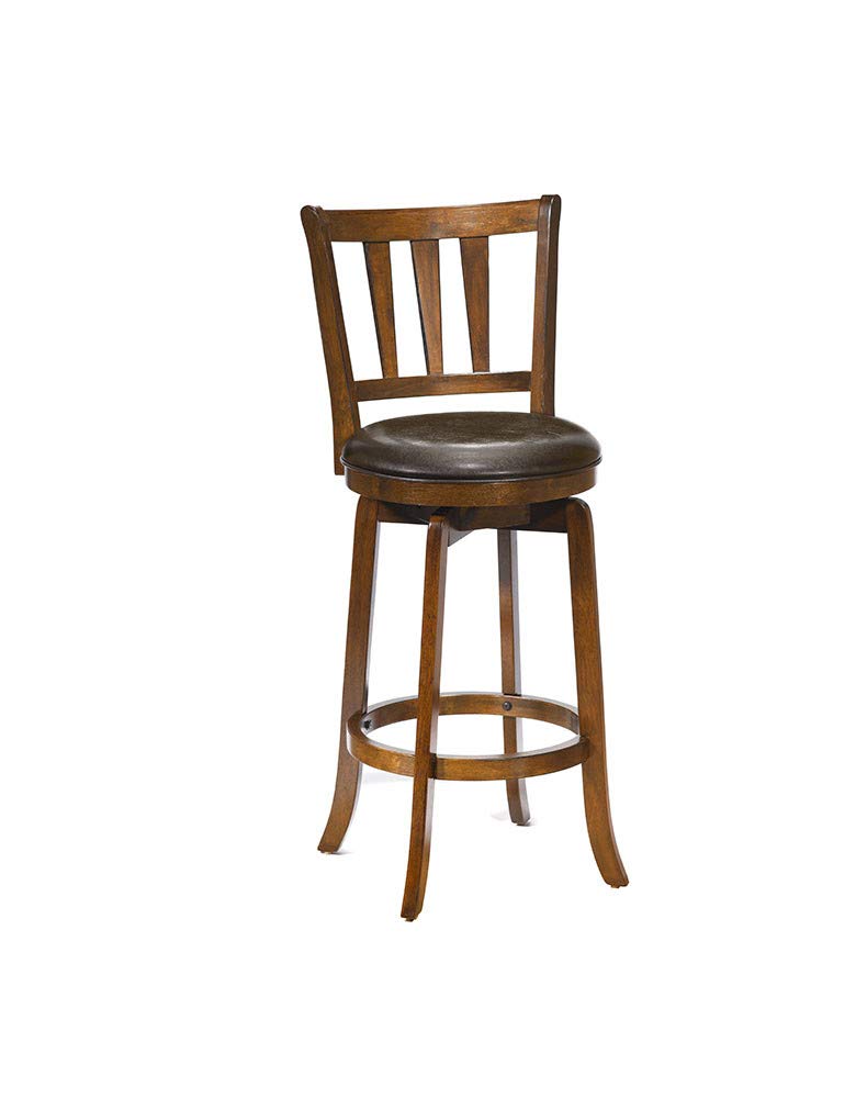 Hillsdale Presque Isle Swivel Stool, Bar Height, Cherry - WoodArtSupply