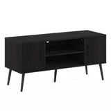 Furinno for 55 Inch TV, Entertainment Center with 2 Storage and Open Shelves, Mid Century TV Stand, Espresso Furinno