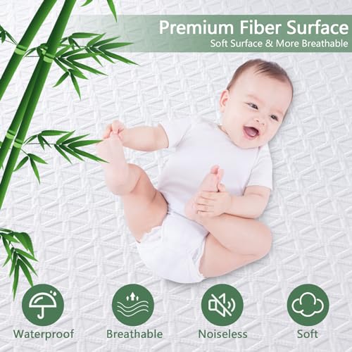 Premium Waterproof Mattress Protector Queen Size, Breathable Bed Cover 3D Air Fabric Cooling Mattress Pad Cover Smooth Soft Noiseless Washable, 8''-21'' Deep Pocket (White) GOPOONY