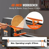 VEVOR Benchtop Wood Lathe, 14 in x 40 in, 0.5 HP 370W Power Wood Turning Lathe Machine, 4 Speed Adjustable 885/1245/1715/2425 RPM with Chisels Faceplate Plastic Handle Hex Wrench, for Woodworking VEVOR