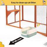 Nyeekoy Catio Outdoor Cat Enclosure, 71" Large Catios for Cats Patio, Outside Cat Enclosures, Cattio with Waterproof Roof, Clearance Cat Cage for Multiple Cats, Orange Nyeekoy
