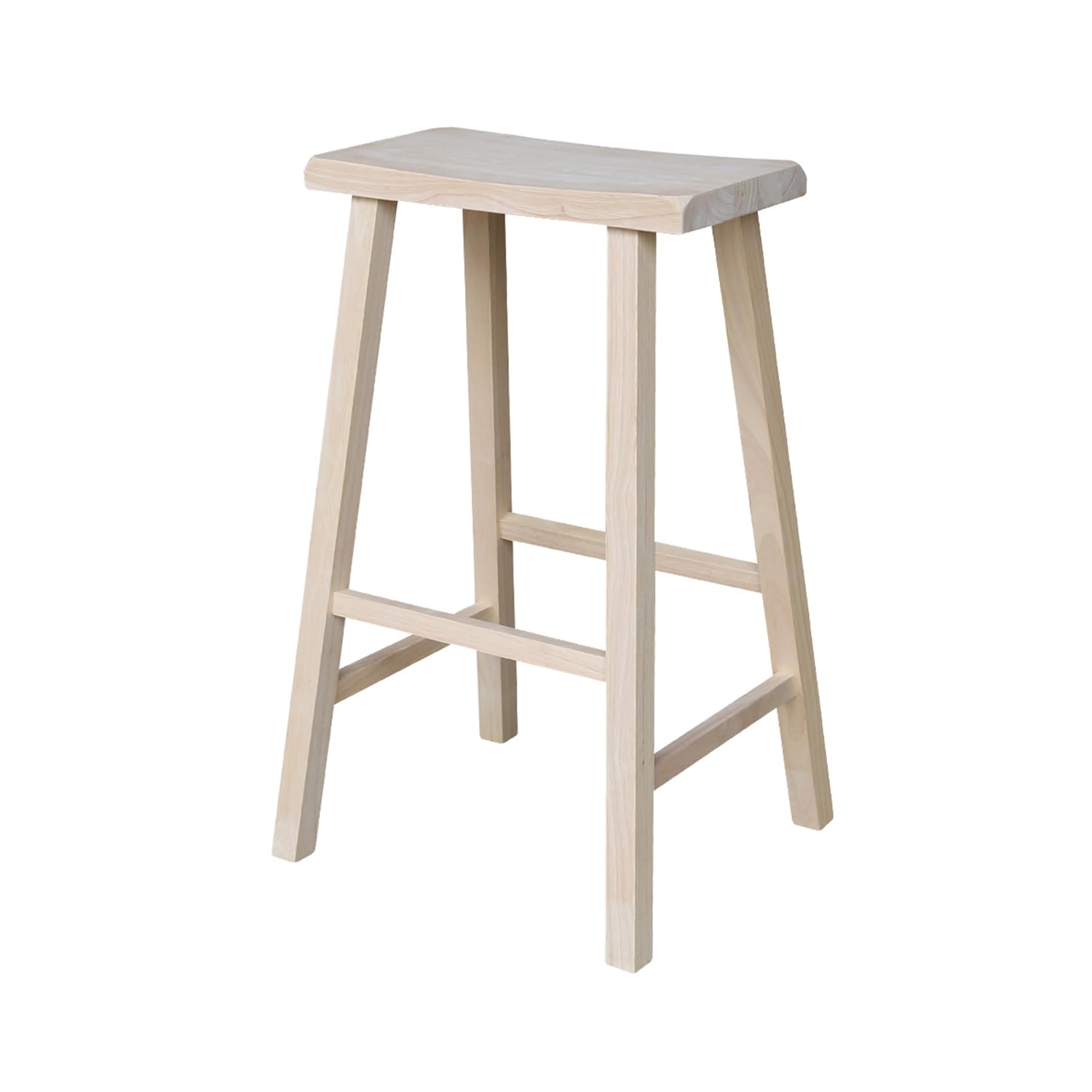 International Concepts 29-Inch Saddle Seat Stool, Unfinished - WoodArtSupply